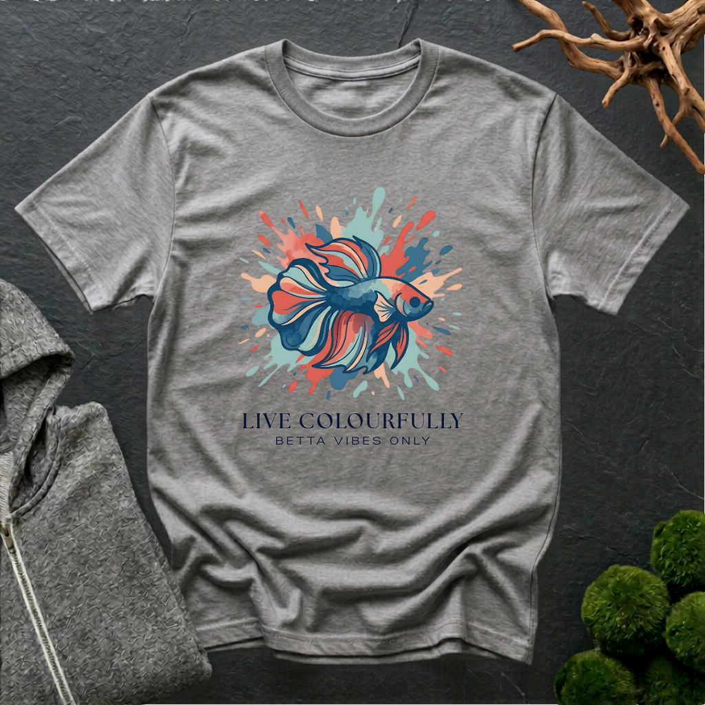 Live Colourfully Betta Vibes Only T‑Shirt | Betta Lover Shirt