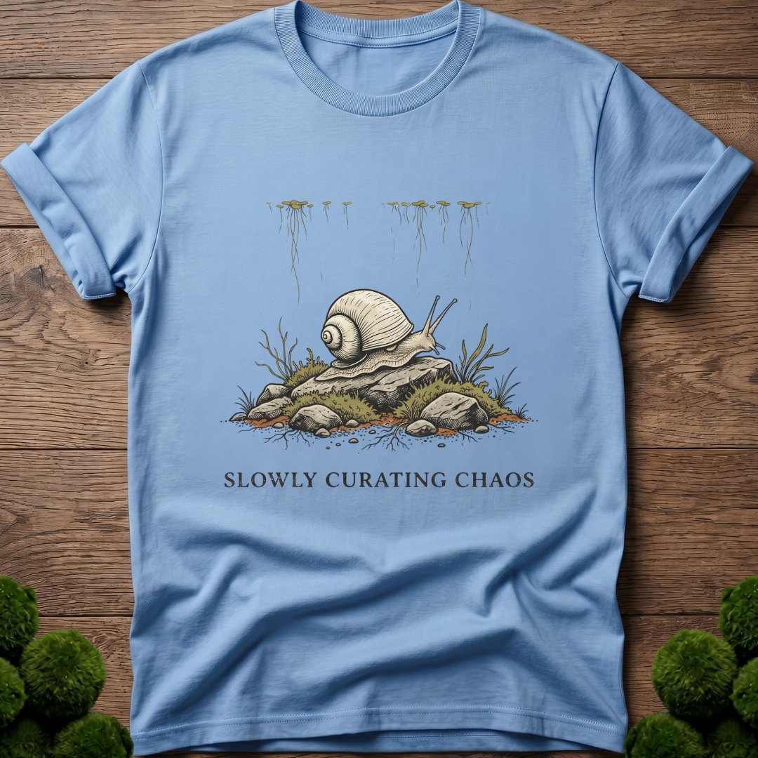 Mystery Snail Slowly Curating Chaos T-Shirt