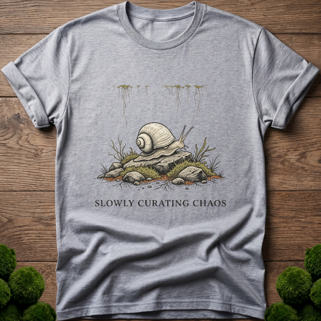 Mystery Snail Slowly Curating Chaos T-Shirt