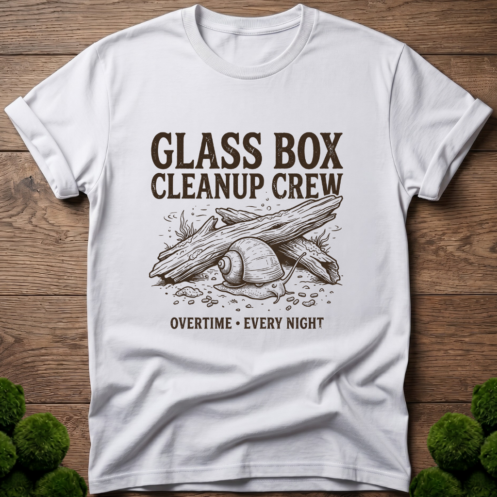 Mystery Snail Glass Box Cleanup Crew T-Shirt
