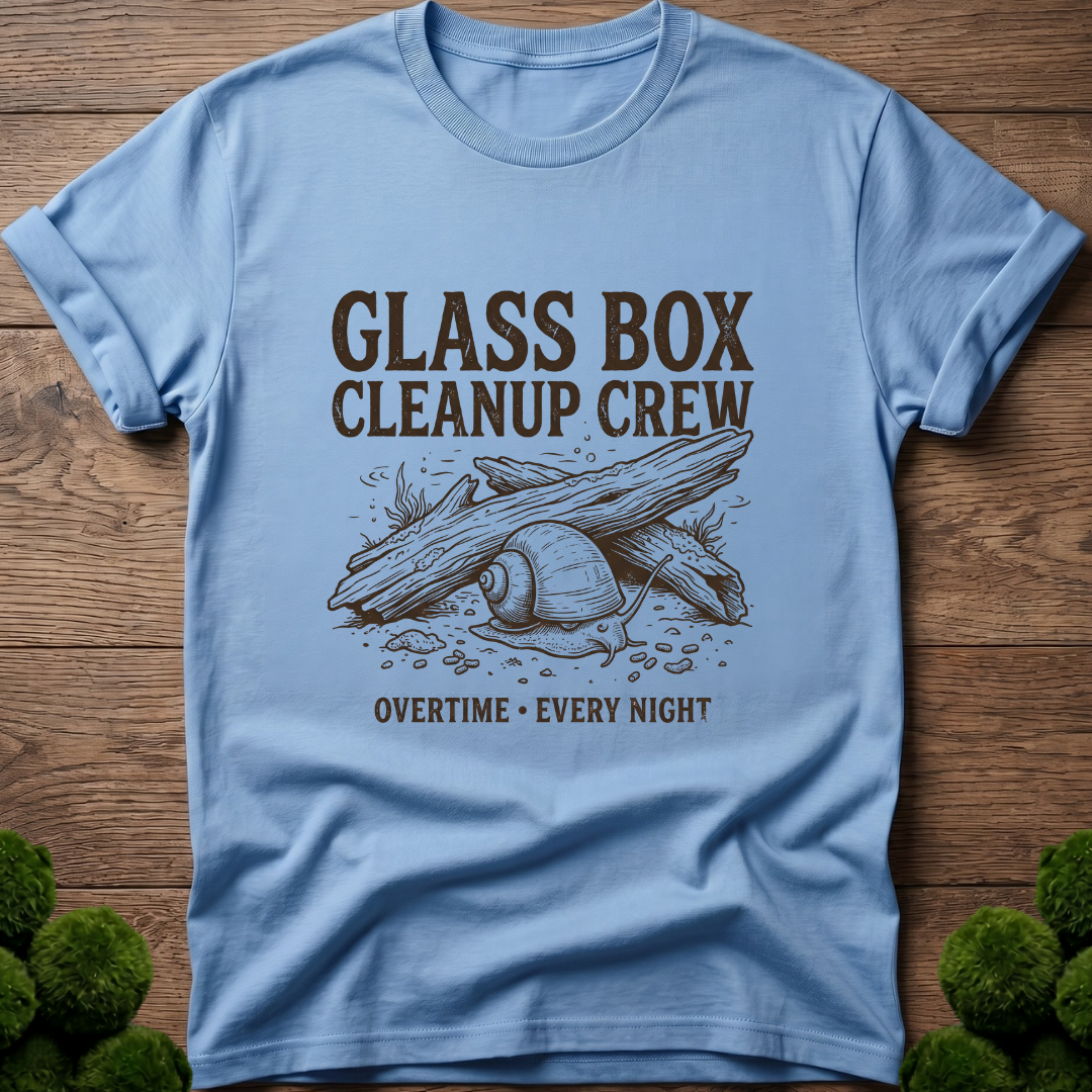 Mystery Snail Glass Box Cleanup Crew T-Shirt