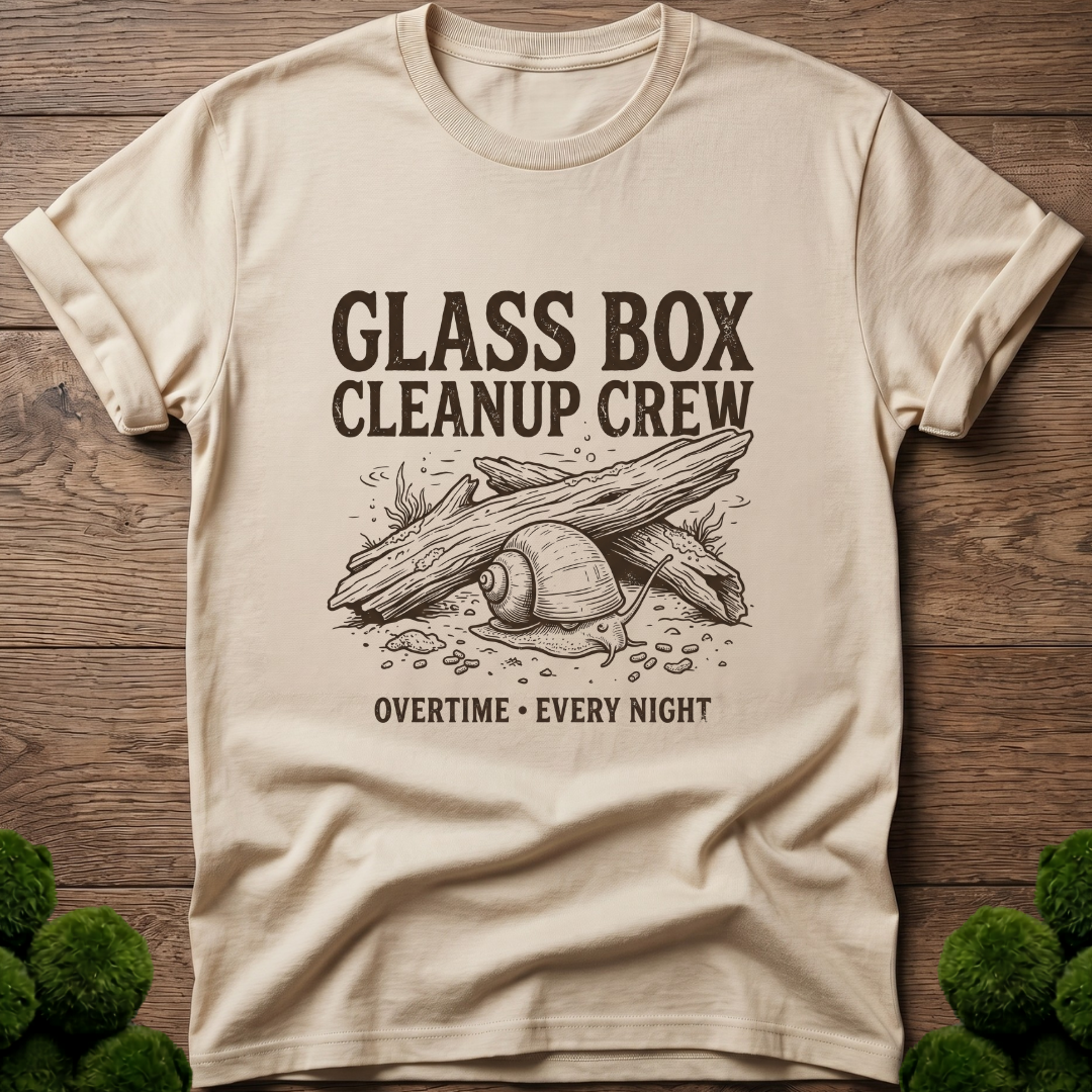 Mystery Snail Glass Box Cleanup Crew T-Shirt